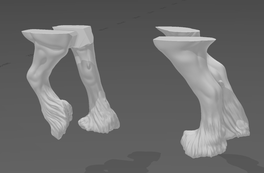 Lot de 4 jambes de Draft Horse pour la customisation de chevaux miniatures / impression 3D en résine
