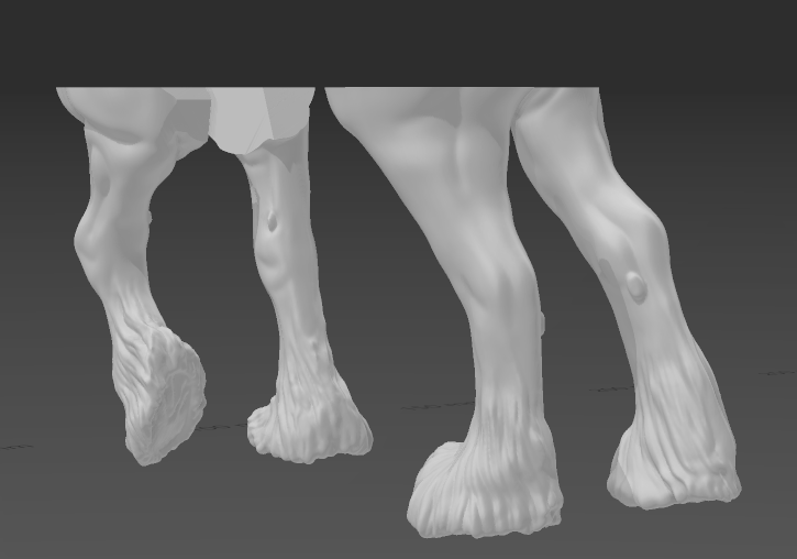 Lot de 4 jambes de Draft Horse pour la customisation de chevaux miniatures / impression 3D en résine