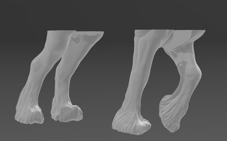 Lot de 4 jambes de Draft Horse pour la customisation de chevaux miniatures / impression 3D en résine