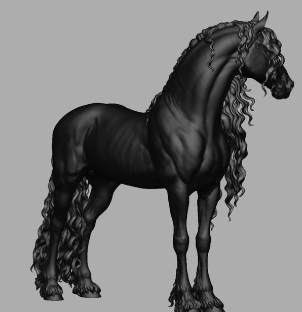 Frisian Stallion "Silvester with bracket" by BreathTime as 3D print