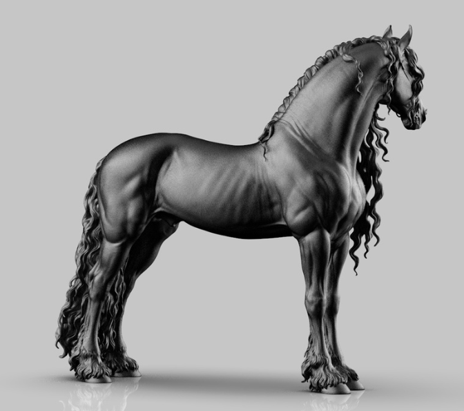 Frisian Stallion "Silvester with bracket" by BreathTime as 3D print