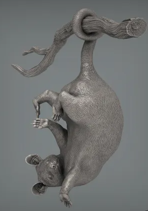 Opossum hängt an Ast von Akuzmenko als 3D Druck