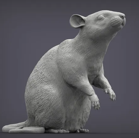 Rat assis par Akuzmenko en impression 3D