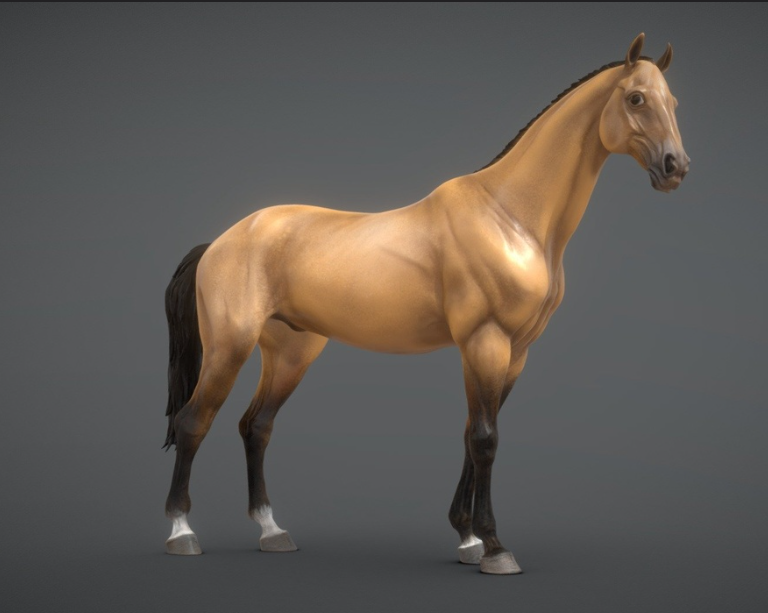 Warmblood stallion in T-Pose No. 2 by BreathTime as 3D print