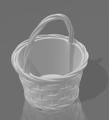 Woven basket with handle as 3D print