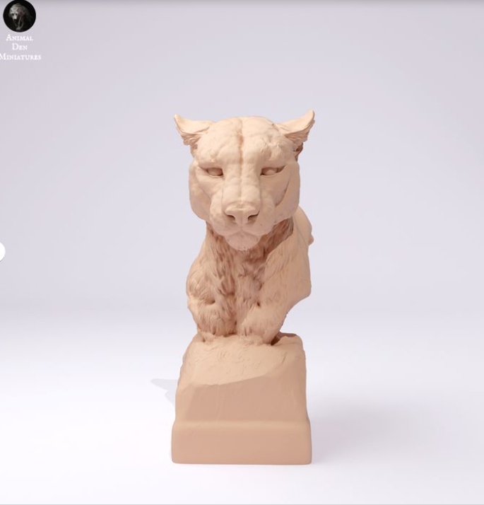 Mountain lion bust by Animal den miniatures as 3D print