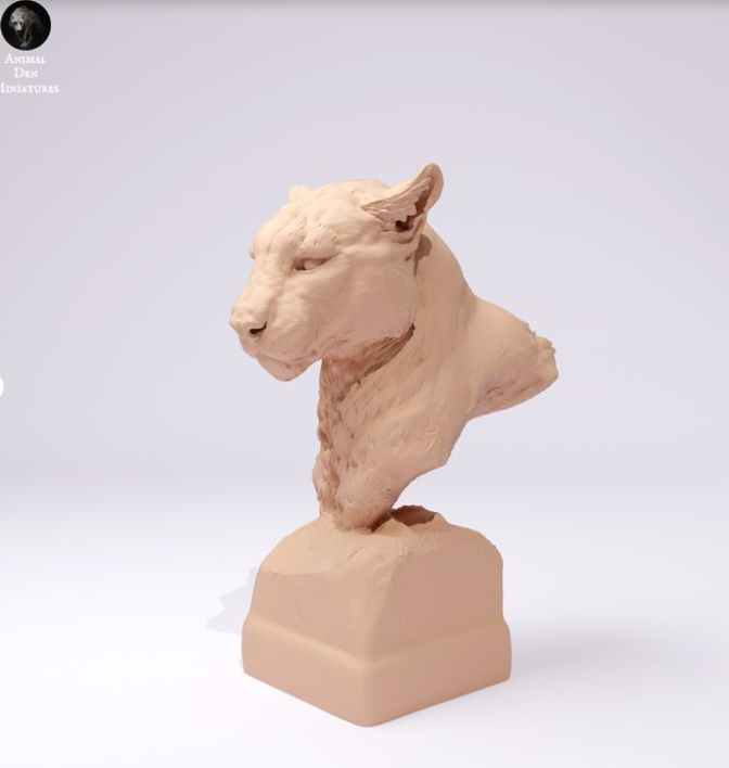 Mountain lion bust by Animal den miniatures as 3D print
