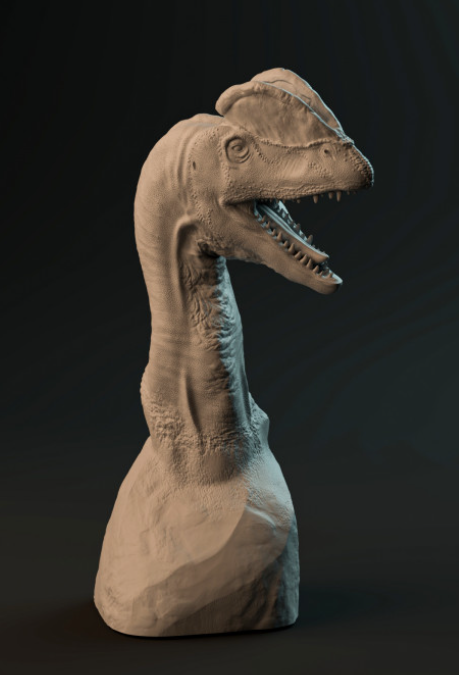 Dilophosaurus Büste von Dino and Dog als 3D Druck