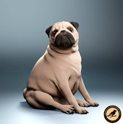 Mops von Animals and Creatures minis als 3D Druck