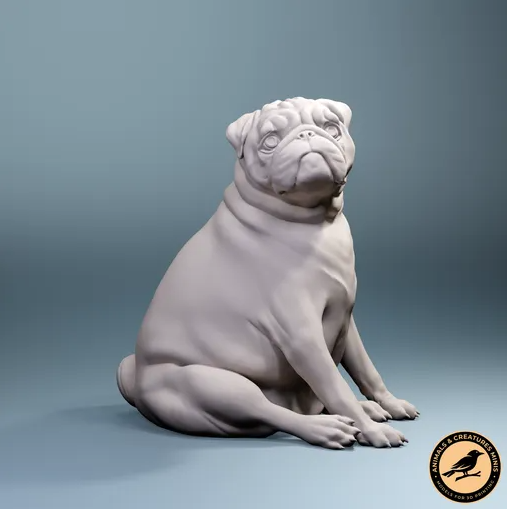 Mops von Animals and Creatures minis als 3D Druck