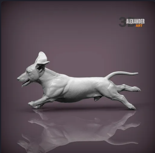 Dachshund courant d'Akuzmenko en impression 3D