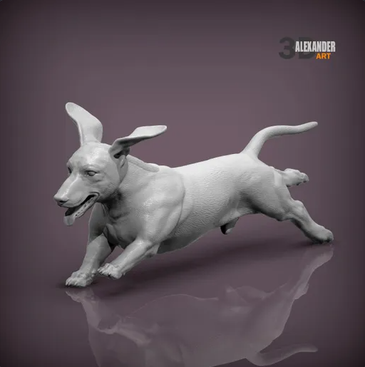 Dachshund courant d'Akuzmenko en impression 3D