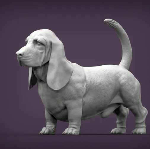 Basset by Azukmeno as 3D print (