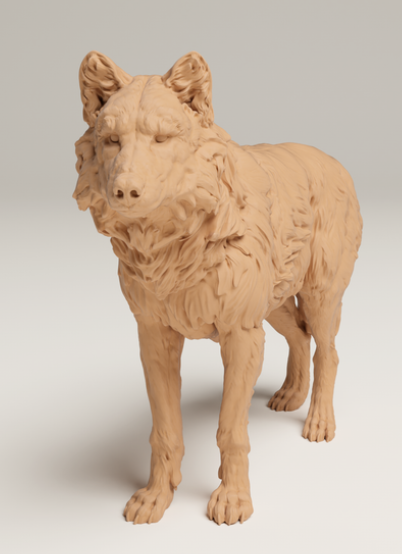 Grauer Wolf von Animal den miniatures als 3D Druck