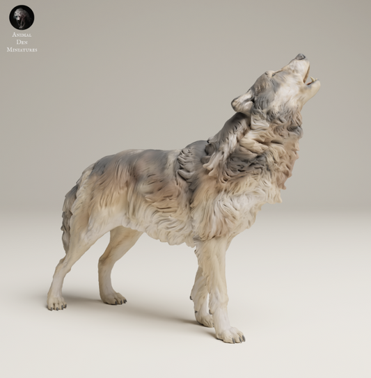 Heulender Grauer Wolf von Animal den miniatures als 3D Druck