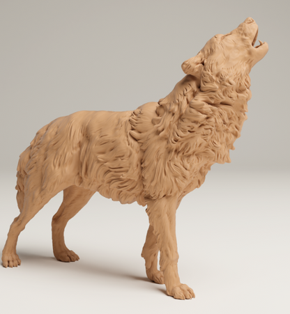 Heulender Grauer Wolf von Animal den miniatures als 3D Druck