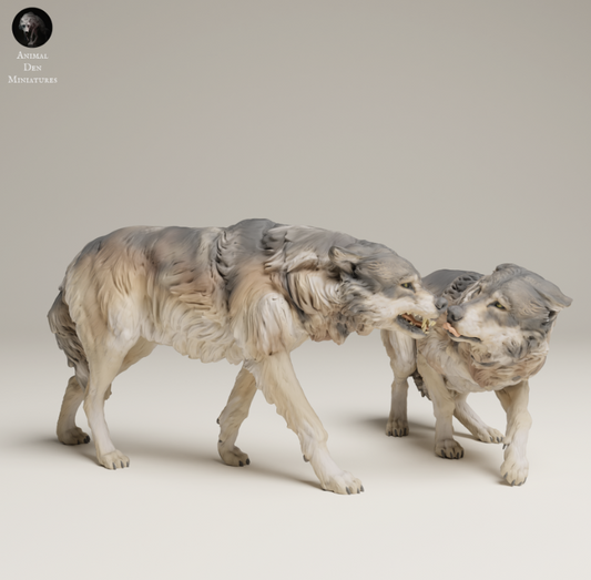 Agressive graue Wölfe von Animal den miniatures als 3D Druck