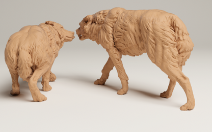 Agressive graue Wölfe von Animal den miniatures als 3D Druck
