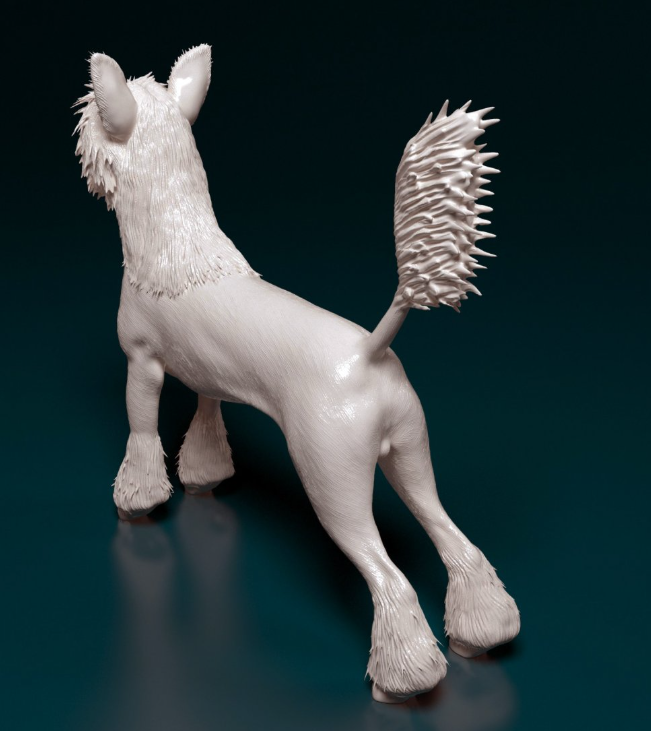 Chinesischer Schopfhund in 3 Versionen von StereoCat als 3D Druck