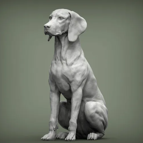 Sitzender ungarischer Vorstehhund von Akuzmenko als 3D Druck