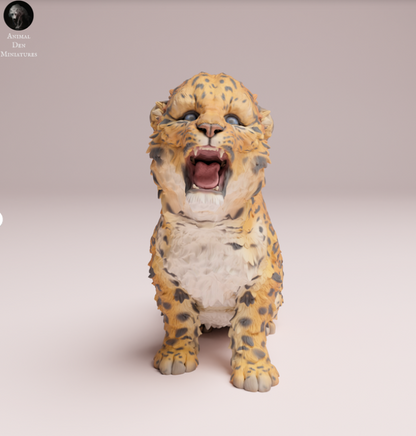 Schreiendes Amur Leoparden Baby von Animals den miniatures als 3D Druck