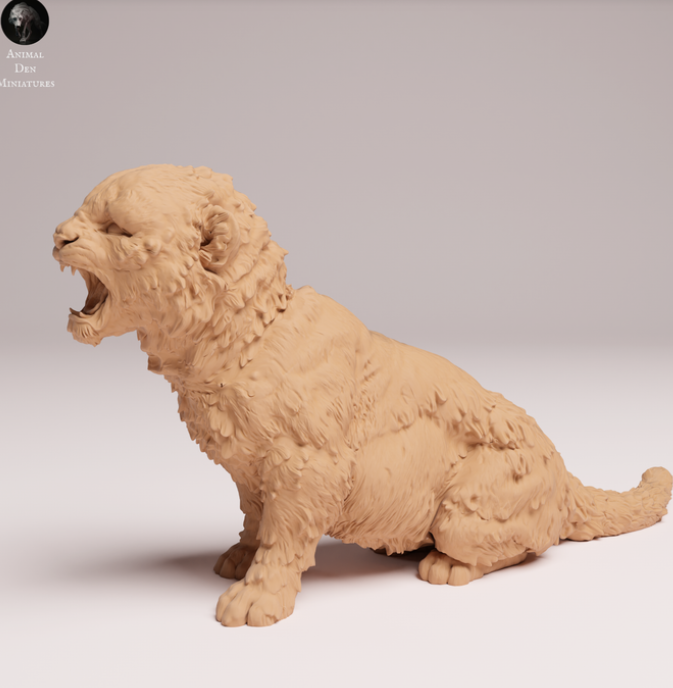 Bébé léopard de l'Amour criant par Animals Den Miniatures en impression 3D