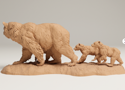 Grizzly Familie von animal den miniatures als 3D Druck