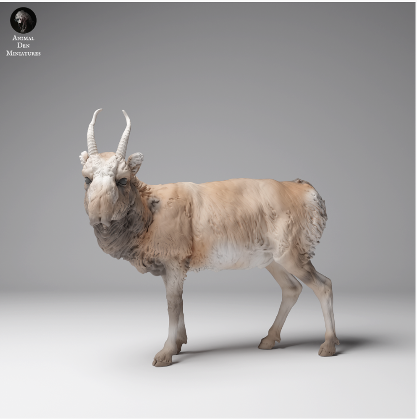Mongolian Saiga male from Animal den miniatures as 3D print