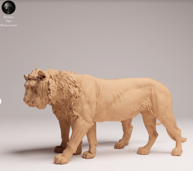 Schmusendes Löwen-Pärchen von Animal den miniatures als 3D Druck