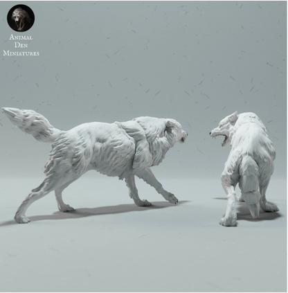 Kämpfende arktische Wölfe von animal den miniatures als 3D Druck