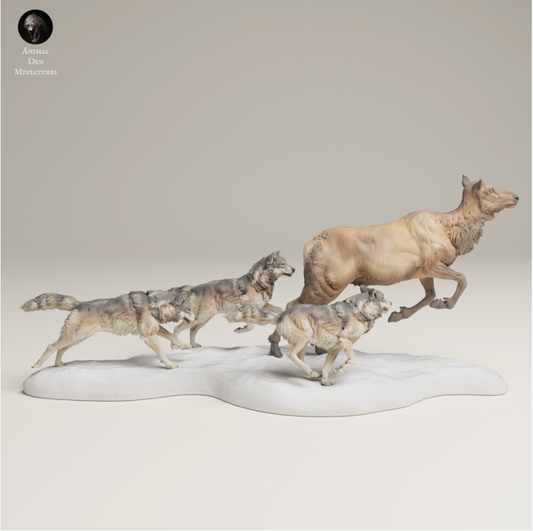 Wolfs-Rudel von Animal den miniatures als 3D Druck