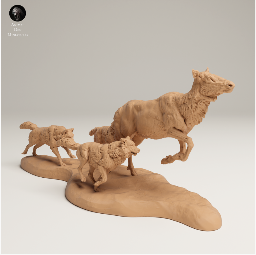 Wolfs-Rudel von Animal den miniatures als 3D Druck