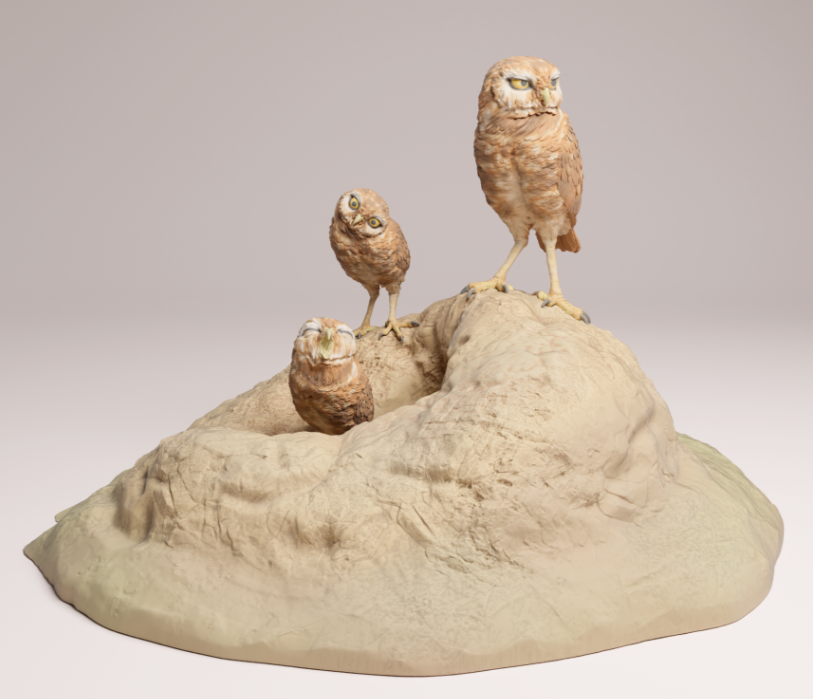 Kaninchenkauz  mit Jungen von Animal den miniatures als 3D Druck