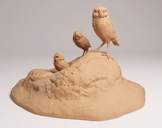 Kaninchenkauz  mit Jungen von Animal den miniatures als 3D Druck