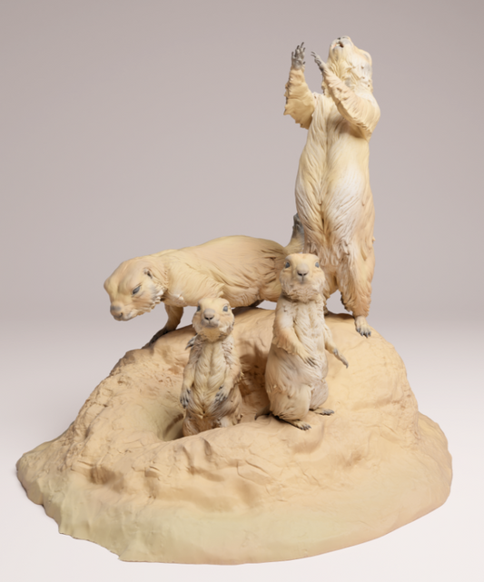 Präriehund mit Jungen von Animal den miniatures