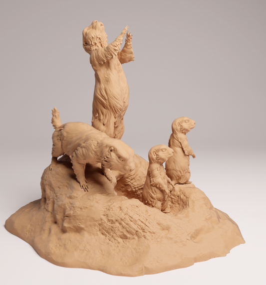 Präriehund mit Jungen von Animal den miniatures
