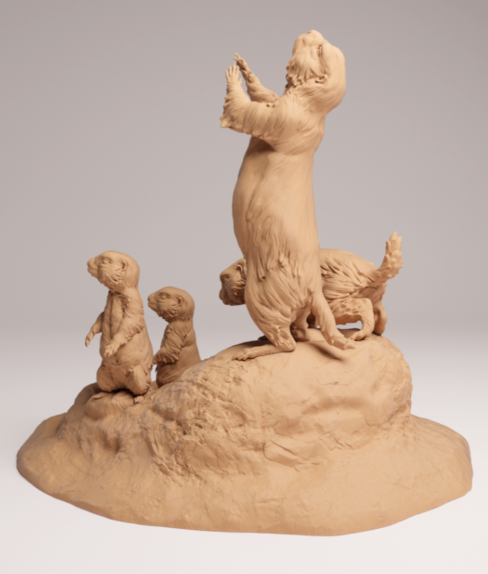 Präriehund mit Jungen von Animal den miniatures