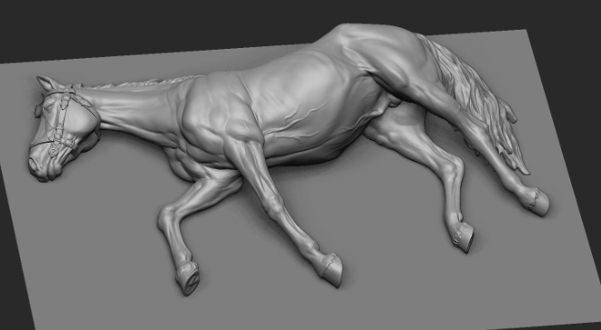 Liegendes Pferd von Kristina Katunina als 3D Druck
