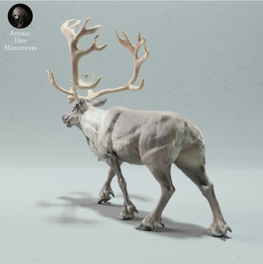 Running Caribou Buck animal den miniatures as 3D print