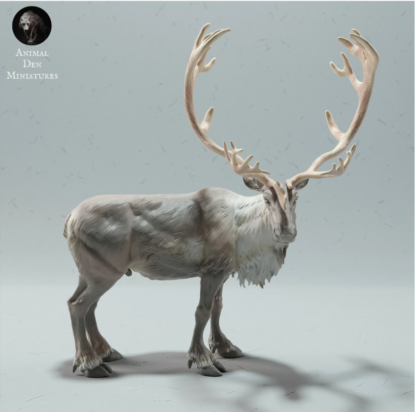 Stehender Karibu Bock animal den miniatures als 3D Druck