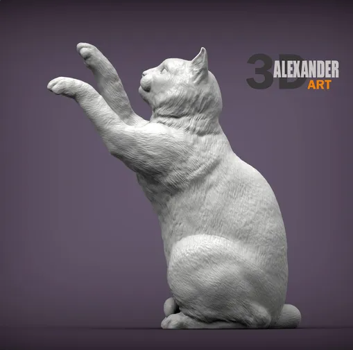 Spielende Katze von Azukmenko als 3D Druck