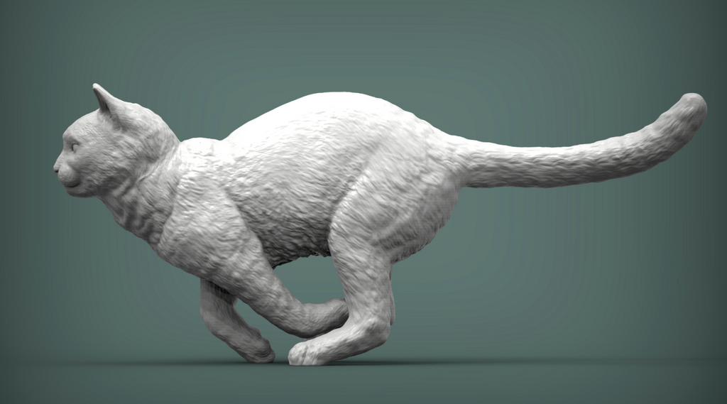 Rennende Katze  von Azukmenko als 3D Druck