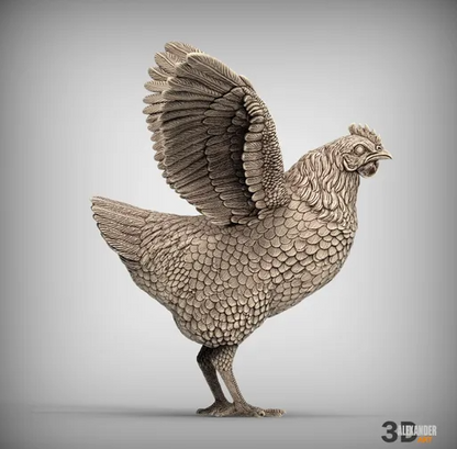 Huhn schlägt mit den Flügeln von Akuzmenko als 3D Druck