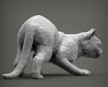 Katze duckt sich von Alexander3dart als 3D Druck