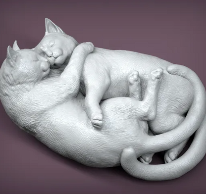 Kuschelnde Katzen von Alexander3dart als 3D Druck