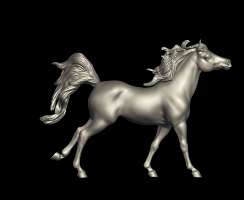 Running Mare "Tierra" by PrintedPonies / Model Horse as an Unpainted Resin 3D Print