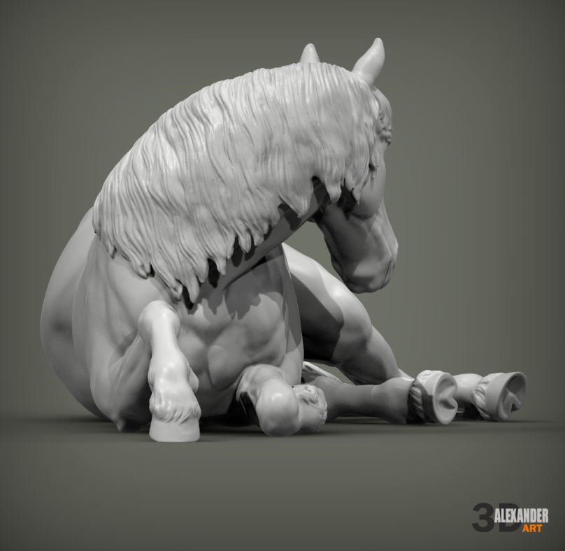 Percheron couché par Alexander3dart comme impression 3D