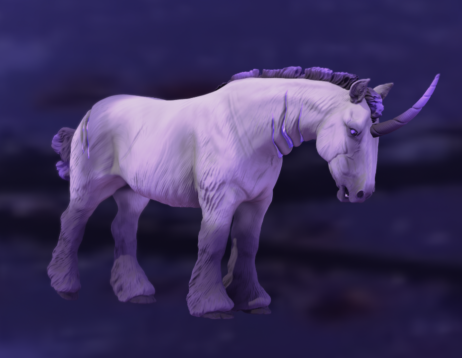 Dark Unicorn Stallion "Razyr" / An exclusive model in collaboration with Mirek_art_models