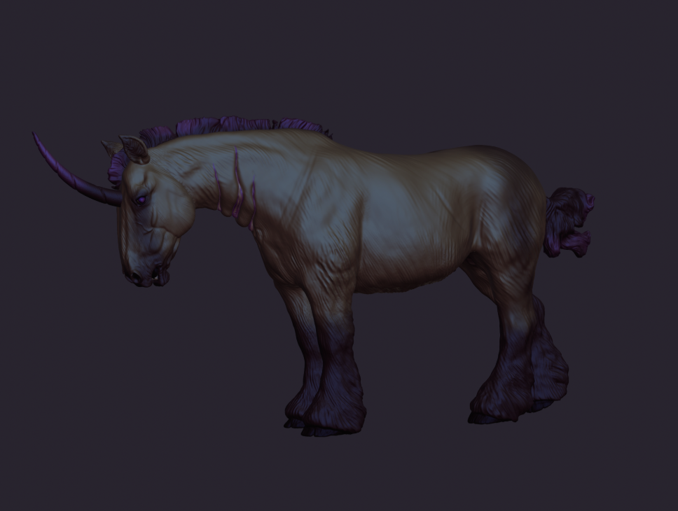 Étalon licorne noire "Razyr" / Un modèle exclusif en collaboration avec Mirek_art_models