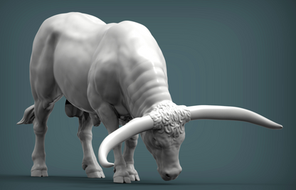 Grasendes Texas Longhorn Rind von Alexander3dart als 3D gedruckte Figur
